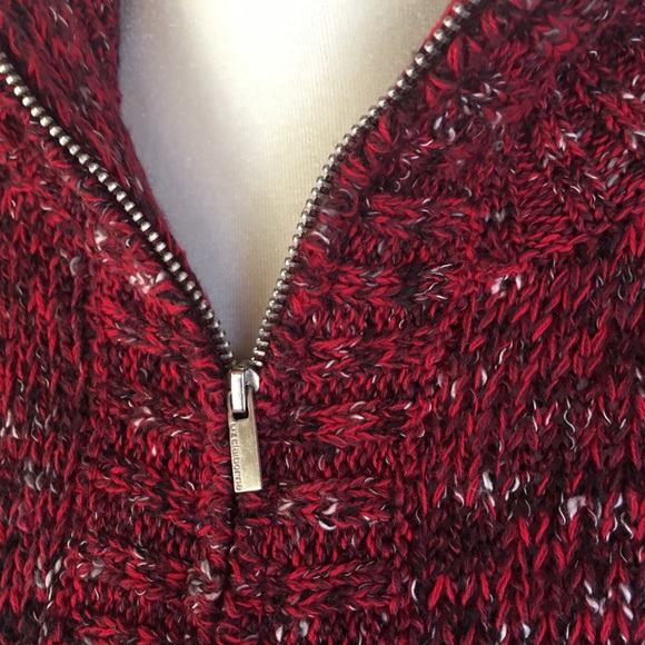 Liz Claiborne Red Burgundy Wine Zipup Sweater Sz M - Picture 4 of 7
